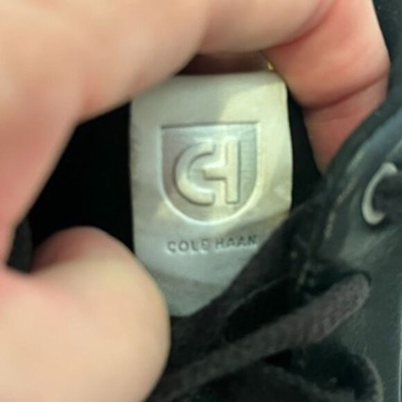 Cole Haan Grandpro Topspin Sneakers Black Leather Lace Up Size 8.5 White Sole - Picture 5 of 10